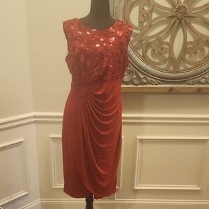 Enfocus Studio Red Sequin Midi Dress